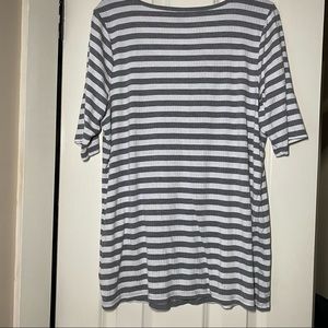 Torrid gray and white stripped Henley shirt size 2